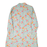 MARSUM Womens Day Dress Blue Floral Long Sleeve Midi L