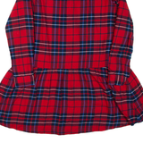 GAP Womens Day Dress Red Check Long Sleeve Short S