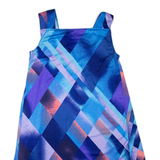 Womens Shift Dress Blue Geometric Sleeveless Knee Length XL