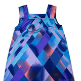 Womens Shift Dress Blue Geometric Sleeveless Knee Length XL