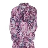 Womens Shirt Dress Pink Crazy Pattern Long Sleeve Knee Length M