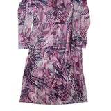 Womens Shirt Dress Pink Crazy Pattern Long Sleeve Knee Length M
