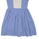 Womens Day Dress Blue Gingham Sleeveless Short M