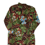 Womens Day Dress Green Floral Long Sleeve Knee Length L