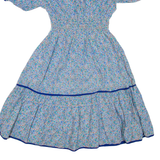 Womens Day Dress Blue Floral Short Sleeve Short S
