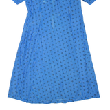 Womens Day Dress Blue Floral Short Sleeve Midi L