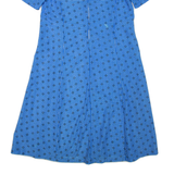 Womens Day Dress Blue Floral Short Sleeve Midi L