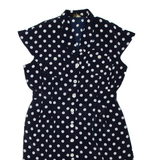 Womens Day Dress Black Spotted Sleeveless Knee Length XL