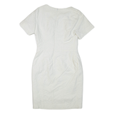 HUGO BOSS Womens Day Dress White Short Sleeve Short UK 10