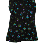 Womens Day Dress Black Floral Long Sleeve Knee Length M