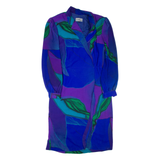 MODIANA Womens Day Dress Blue Long Sleeve Midi L