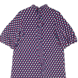 PHASE EIGHT Womens Day Dress Blue Geometric Short Sleeve Knee Length UK 12