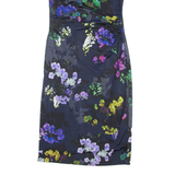 PHASE EIGHT Womens Pencil Dress Black Floral Short Sleeve Knee Length UK 8