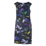 PHASE EIGHT Womens Pencil Dress Black Floral Short Sleeve Knee Length UK 8