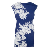 PHASE EIGHT Womens Pencil Dress Blue Viscose Floral Knee Length UK 10