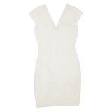 KAREN MILLEN Womens Pencil Dress Cream Viscose Sleeveless Short S