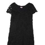 PHASE EIGHT Womens Day Dress Black Viscose Short Sleeve Knee Length L