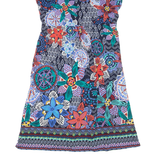 MONSOON Womens Day Dress Blue Viscose Floral Sleeveless Short UK 12