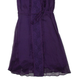 MONSOON Belted Womens Day Dress Purple Sleeveless Knee Length UK 8