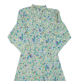 Womens Day Dress Beige Floral Long Sleeve Midi M