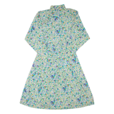 Womens Day Dress Beige Floral Long Sleeve Midi M