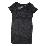 PHASE EIGHT Womens Day Dress Black Short Sleeve Knee Length XL