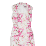 PHASE EIGHT Womens Bodycon Dress White Floral Sleeveless Midi S