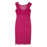 MONSOON Womens Pencil Dress Pink Viscose Sleeveless Knee Length UK 8