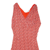 BODEN Womens Day Dress Red Viscose Floral Long Sleeve Midi UK 14