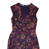 KAREN MILLEN Womens Day Dress Purple Floral Sleeveless Short UK 8