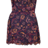 KAREN MILLEN Womens Day Dress Purple Floral Sleeveless Short UK 8