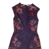 KAREN MILLEN Womens Day Dress Purple Floral Sleeveless Short UK 8