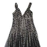 PHASE EIGHT Womens Day Dress Black Striped Sleeveless Knee Length M