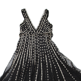 PHASE EIGHT Womens Day Dress Black Striped Sleeveless Knee Length M