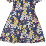 MONSOON Womens Fit & Flare Dress Blue Floral Short Sleeve Short UK 8