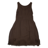 BODEN Womens Day Dress Brown Silk Sleeveless Knee Length XL