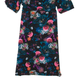 MONSOON Womens Day Dress Black Viscose Floral Short Sleeve Knee Length M