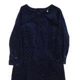 JOULES Womens Day Dress Blue Spotted Long Sleeve Short UK 10