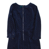 JOULES Womens Day Dress Blue Spotted Long Sleeve Short UK 10