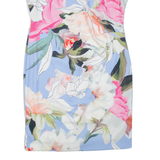 ROMAN Womens Day Dress Blue Viscose Floral Sleeveless Knee Length 2XL