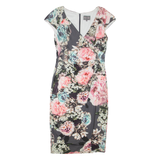 PHASE EIGHT Womens Pencil Dress Black Viscose Floral Sleeveless Knee Length M