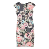 PHASE EIGHT Womens Pencil Dress Black Viscose Floral Sleeveless Knee Length M