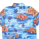 Mens Hawaiian Shirt Blue Floral S