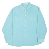 Womens Plain Shirt Blue 3/4 Sleeve L