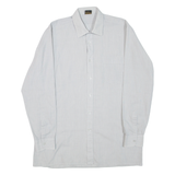 MASTER STYLE Mens Shirt Grey Striped Long Sleeve M