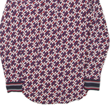 TOMMY HILFIGER Womens Shirt Red Viscose Geometric Long Sleeve UK 6
