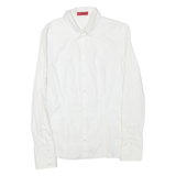 HUGO BOSS Womens Plain Shirt White Long Sleeve UK 8