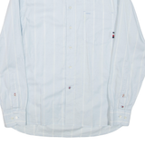TOMMY HILFIGER Mens Shirt Blue Striped Long Sleeve S
