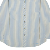 COLUMBIA Womens Shirt Blue Striped 3/4 Sleeve M