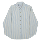 COLUMBIA Womens Shirt Blue Striped 3/4 Sleeve M